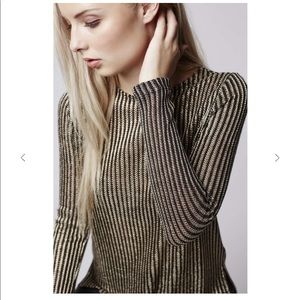 Metallic black and gold top